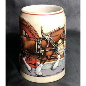 1989 Anheuser-Busch Budweiser Clydesdale 'Parade Dress' Collector Beer Stein Mug